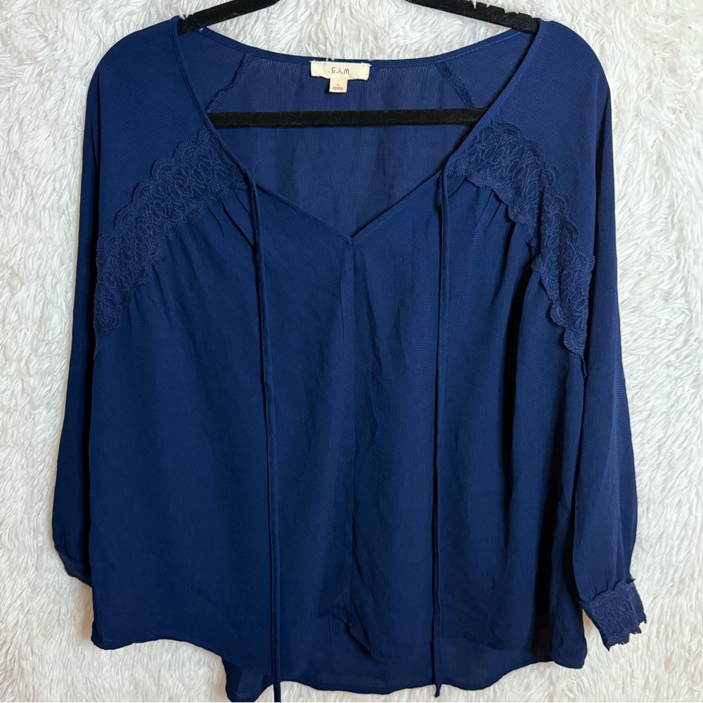 Blue Knit Blouse
